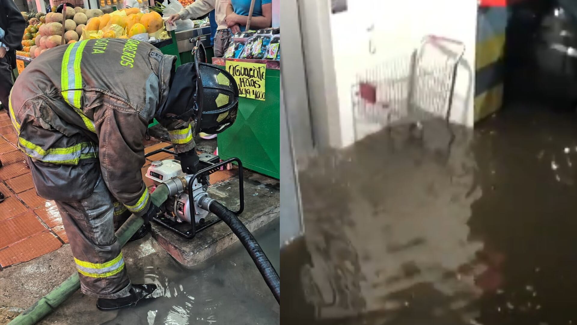 Reportan fuerte inundación en un conjunto residencial de Bogotá