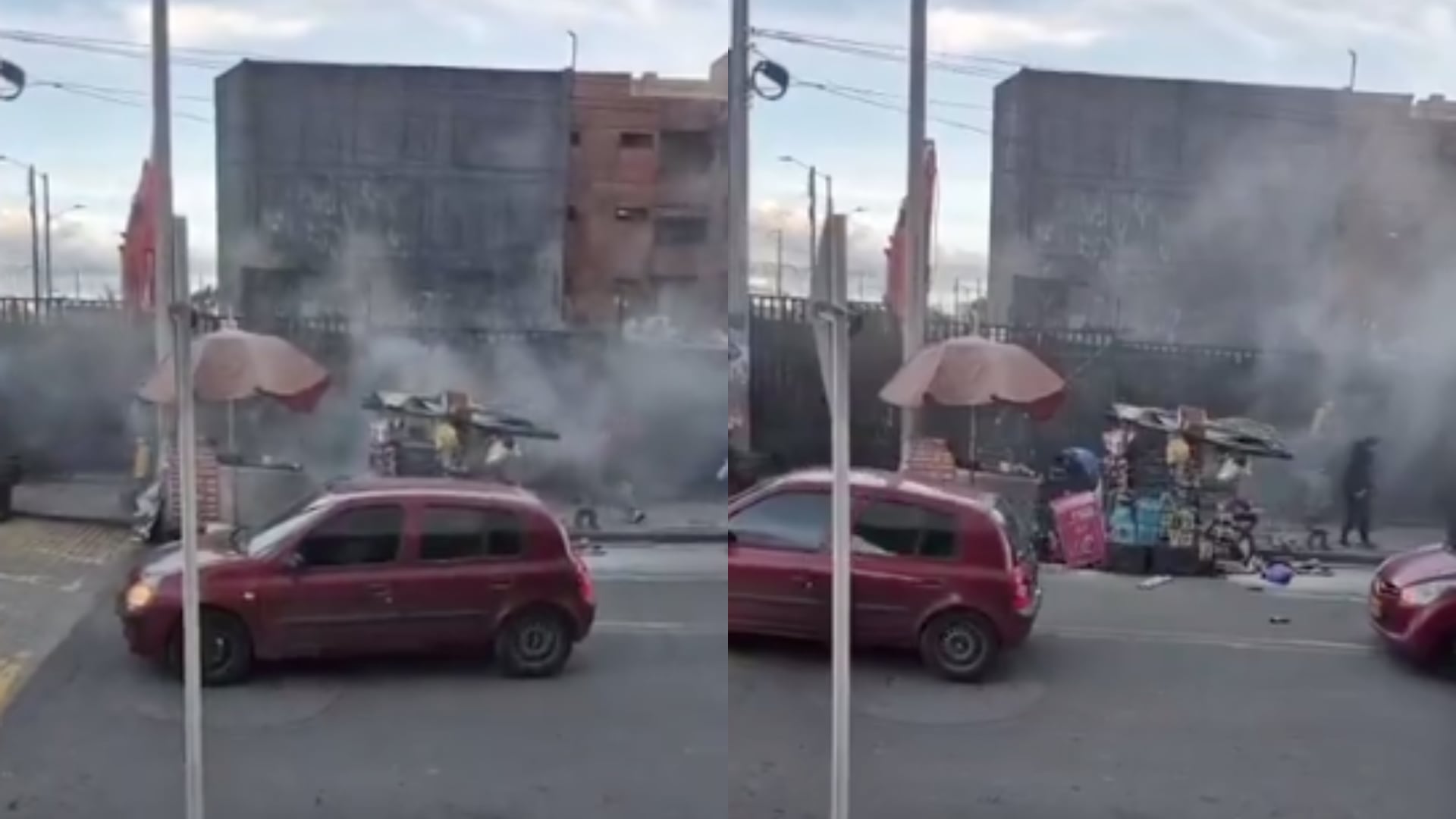 Una pipeta de gas explotó al frente de la Clínica Los Nogales en Bogotá