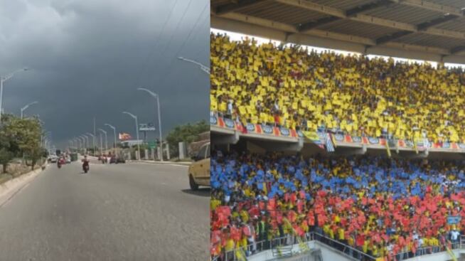 Nubes en el Estadio Metropolitano partido de Colombia contra Venezuela.