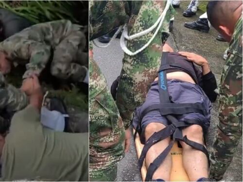 Soldados salvaron a un ciclista que cayó a un abismo de 20 metros de profundidad, usaron los uniformes como soga