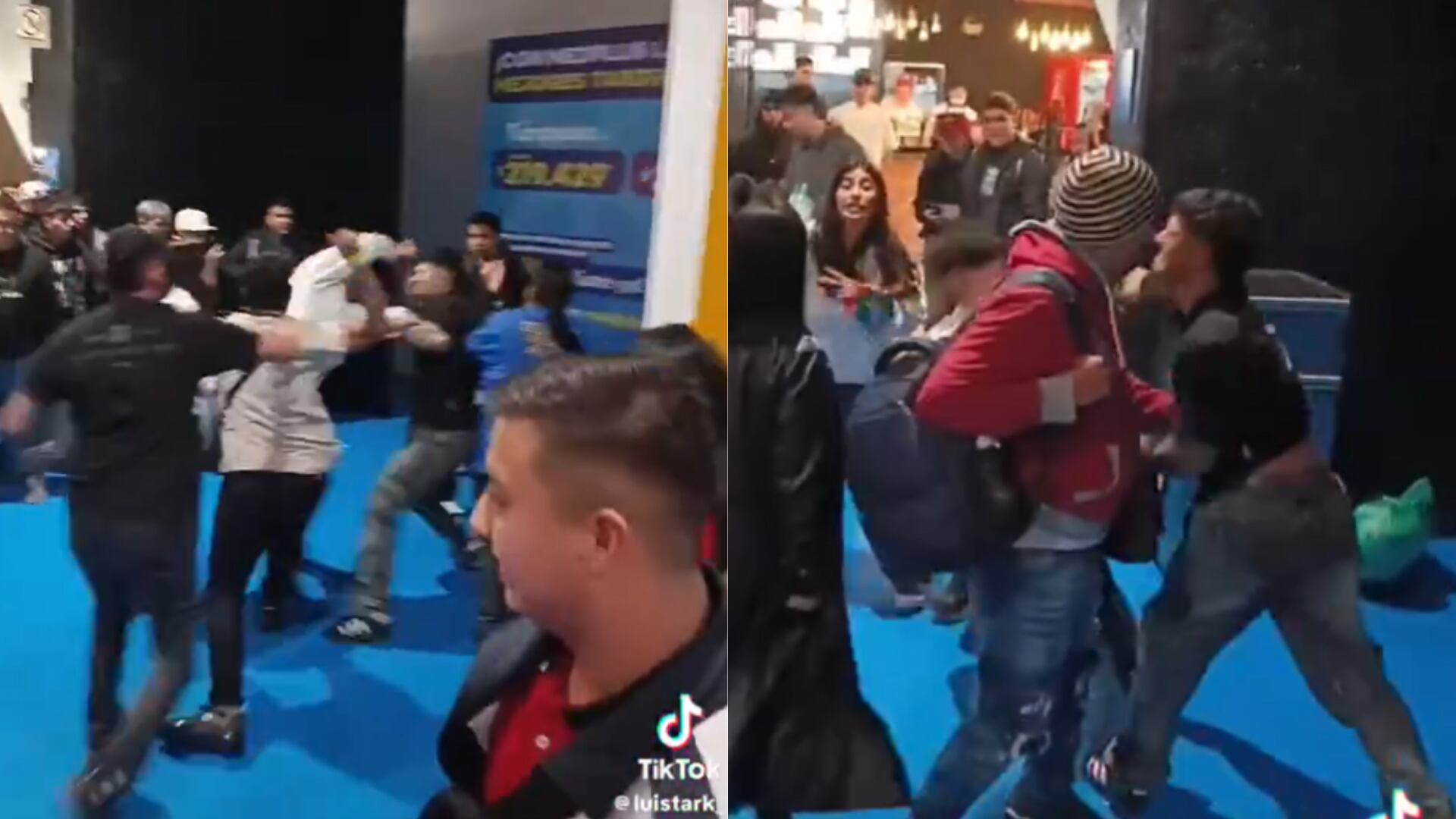 Pelea entre asistentes al Stream Fighters - Fotos: Capturas de pantalla de un video de redes sociales