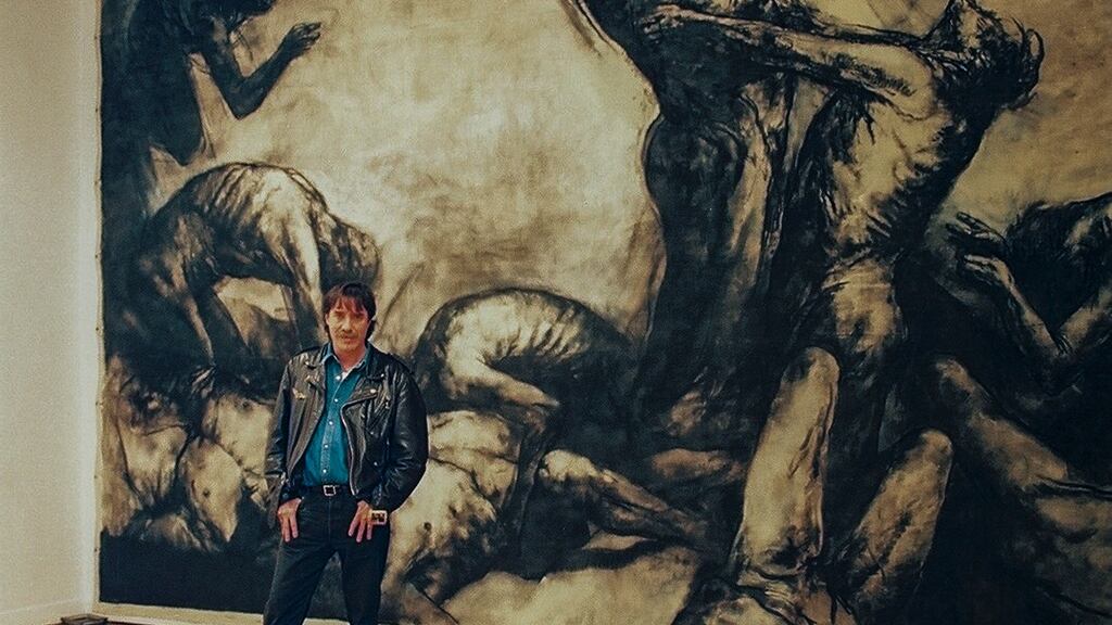 Luis Caballero en la Galería Alonso Garcés en 1990 por Olga Lucía Jordán.