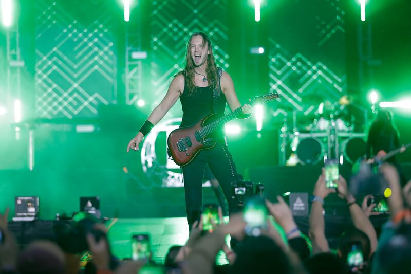 Epica, de Países Bajos, durante su presentación en Rock al Parque 2022.