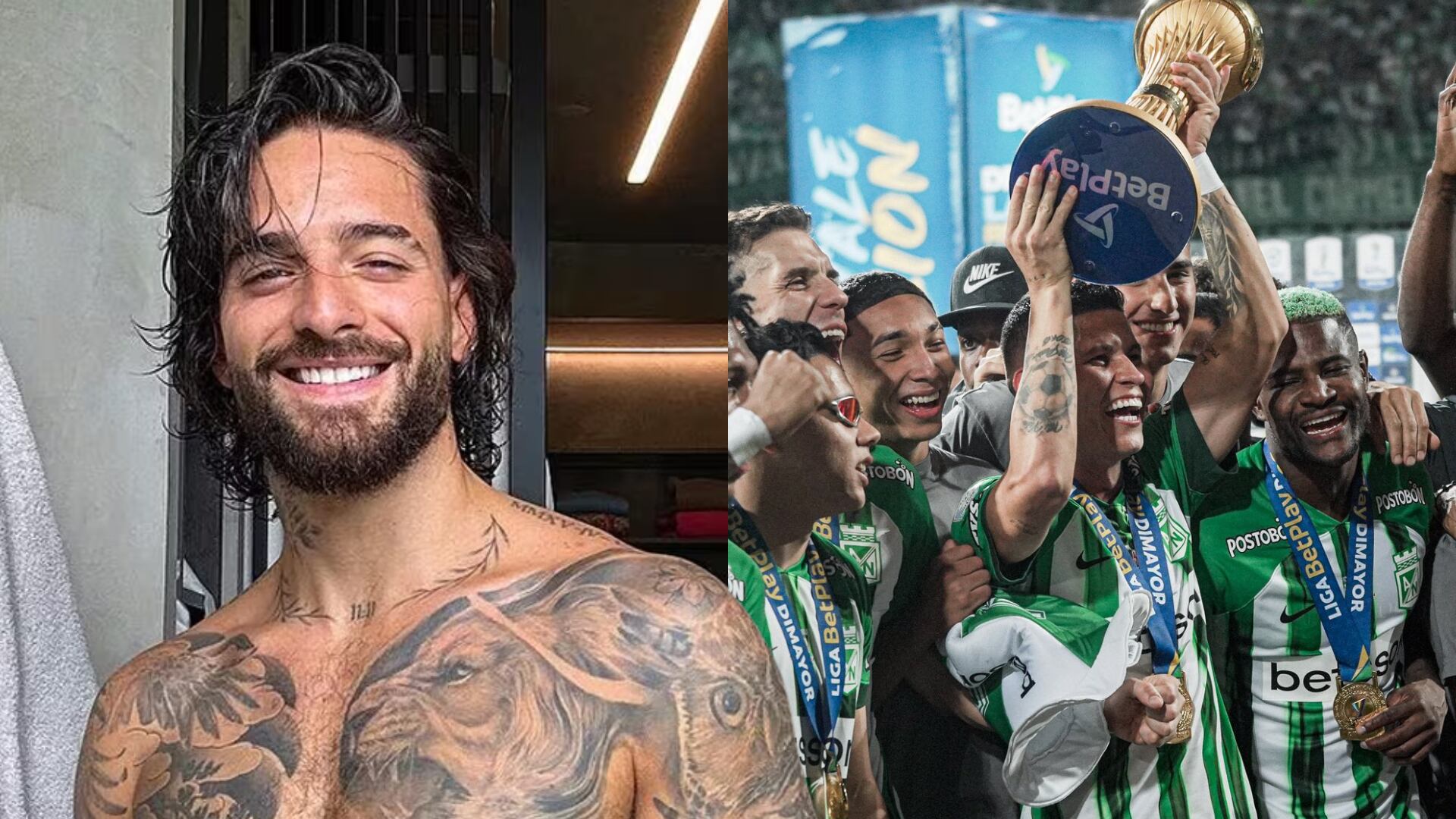 Maluma celebró con todo el título 18 de Atlético Nacional