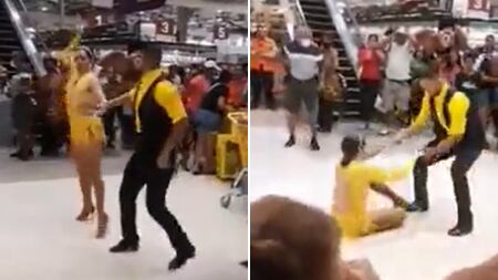 Fuerte golpe de bailarina que cayó al suelo durante una presentación