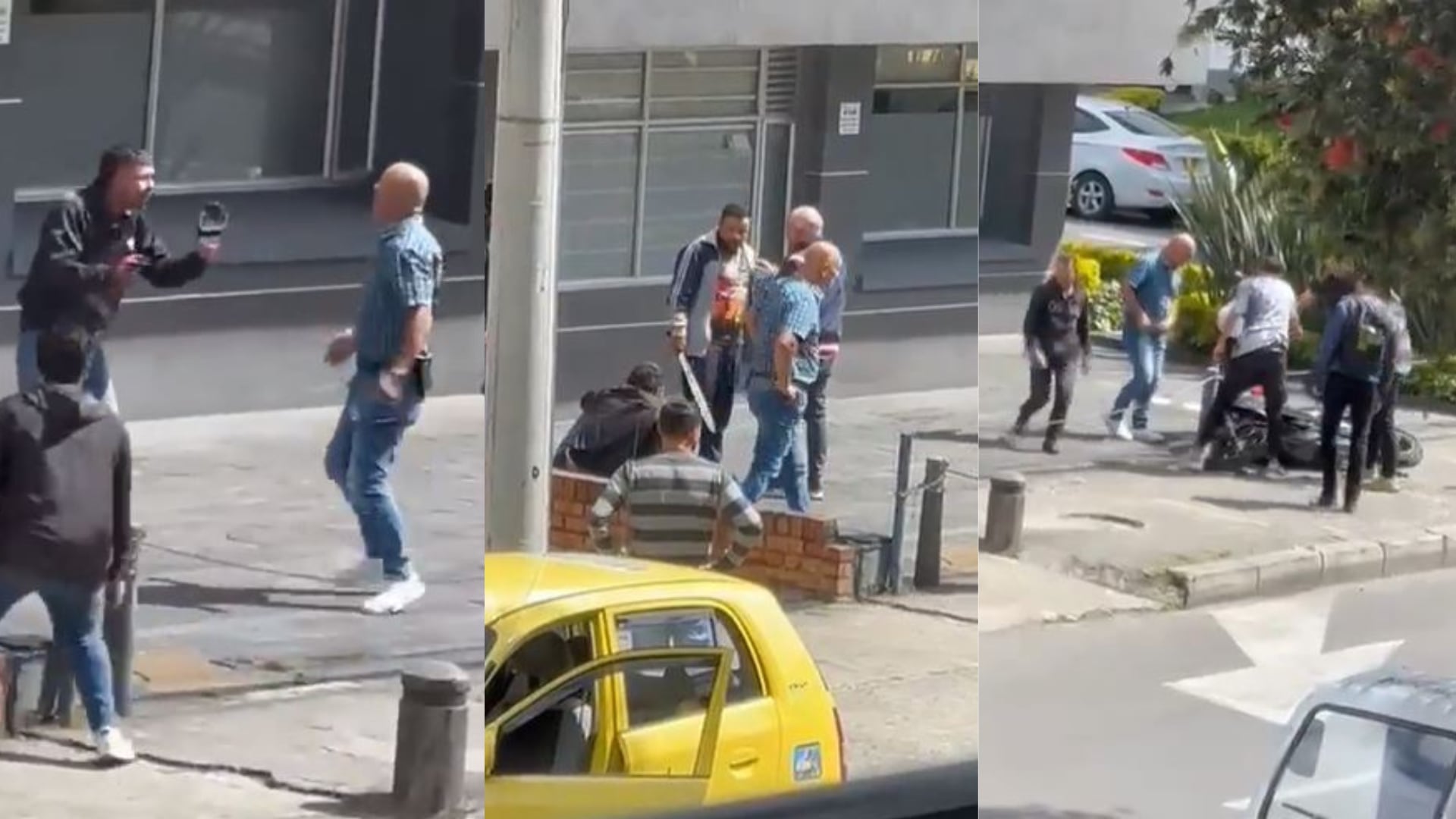 Con machete, casco y correa casi linchan a delincuente en Bogotá