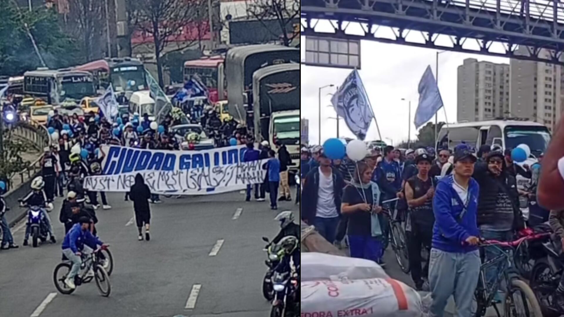 Trancón en Bogotá por entierro de hincha de Millonarios en la autosur