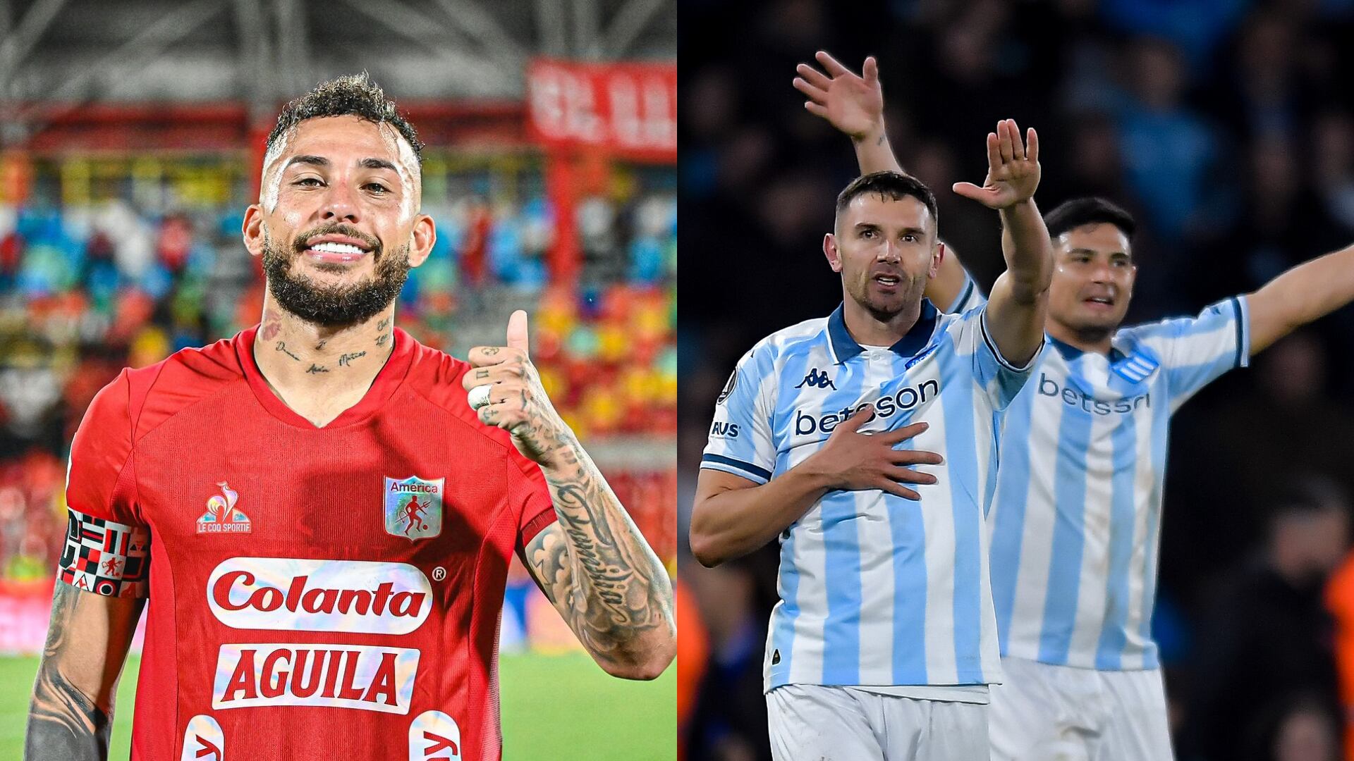 Duván Vergara y Racing - Fotos: Redes sociales del América y Getty