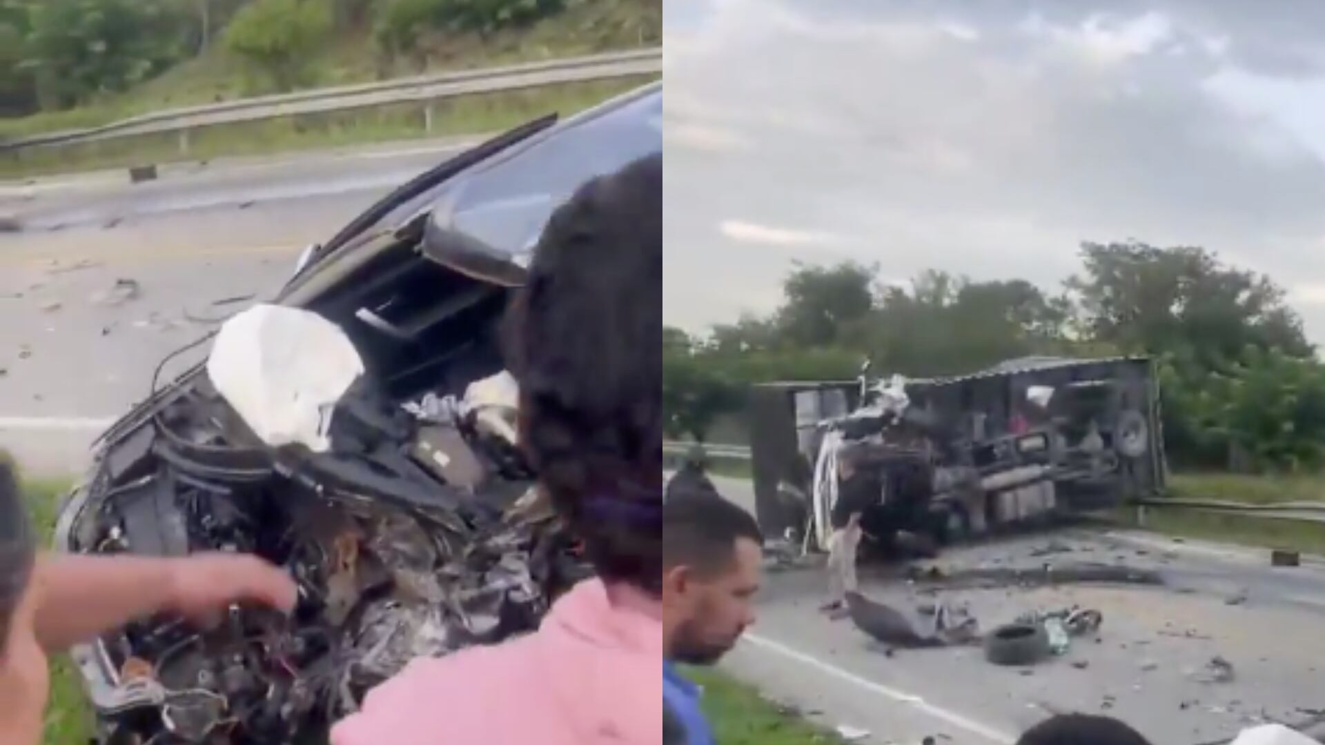 Grave accidente de tránsito entre un carro y una tractomula: el vehículo quedó abierto por la mitad