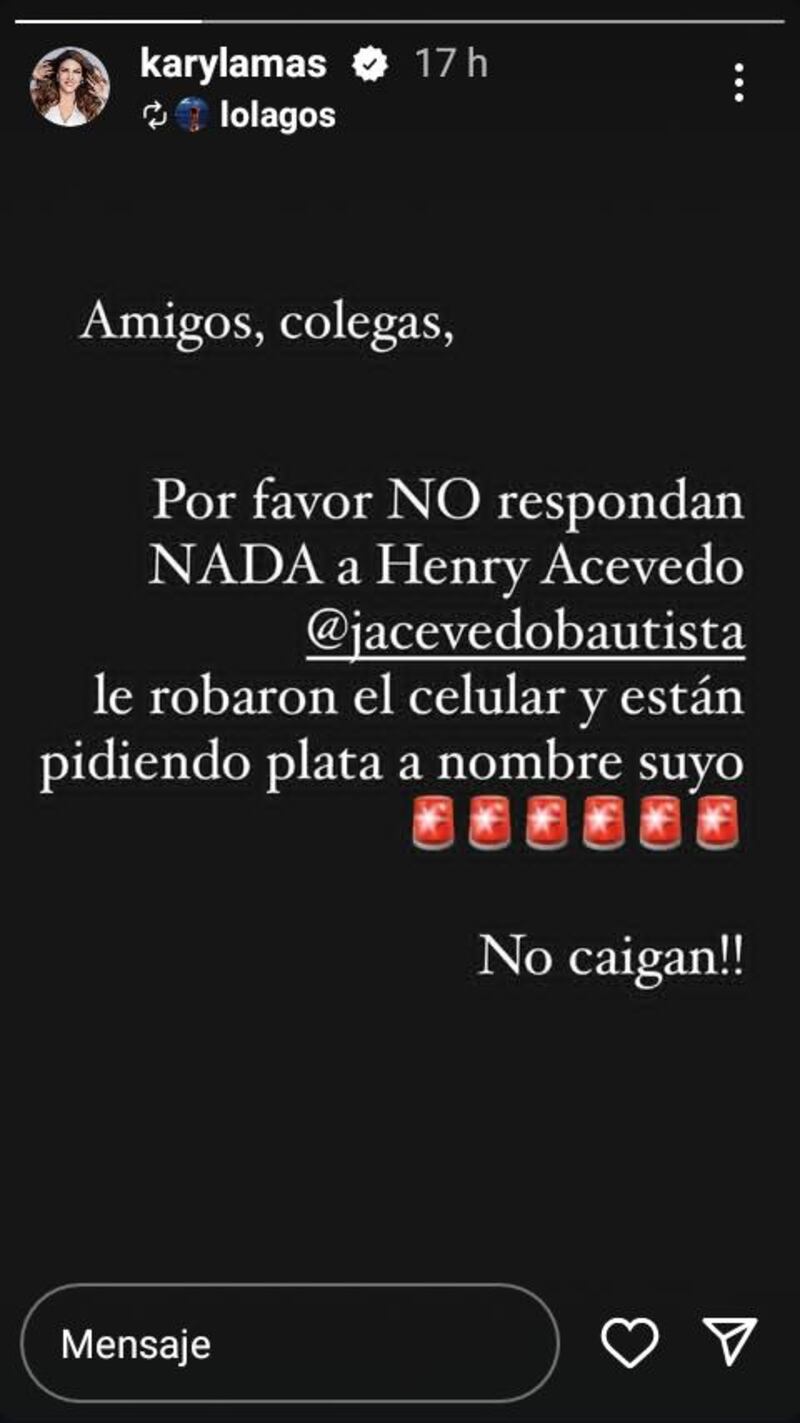 Ana Karina Soto desde sus redes sociales.