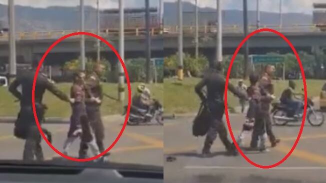 Momento de la captura del presunto agresor en Medellín.