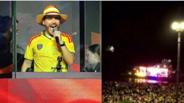 Foto con fuegos artificiales en el Malecón de Barranquilla, Abelardo de la Espriella lanzó su campaña hacia la segunda vuelta.