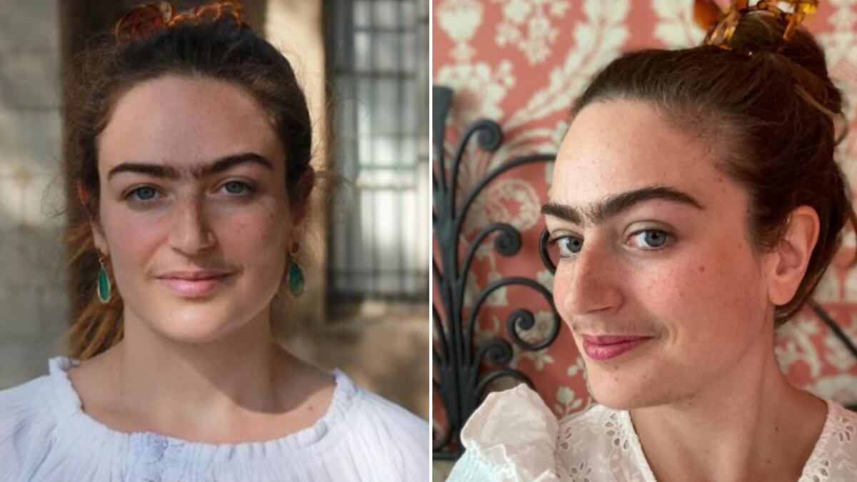 La mujer desde el 2020 decidió no depilarse más las cejas y el bigote, aun cuando este último no se nota mucho