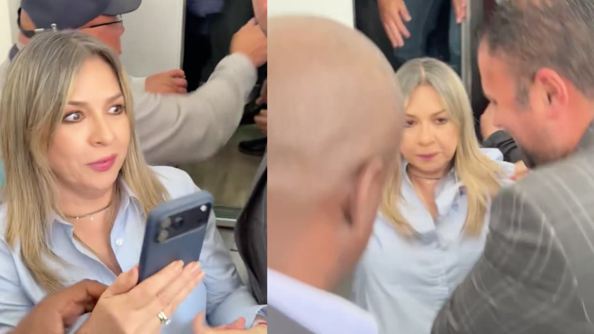 Vicky Dávila se quedó encerrada en un ascensor.