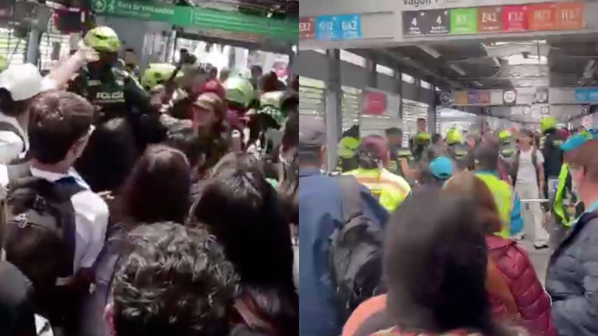 Batalla campal en la estación 7 de Agosto de TransMilenio