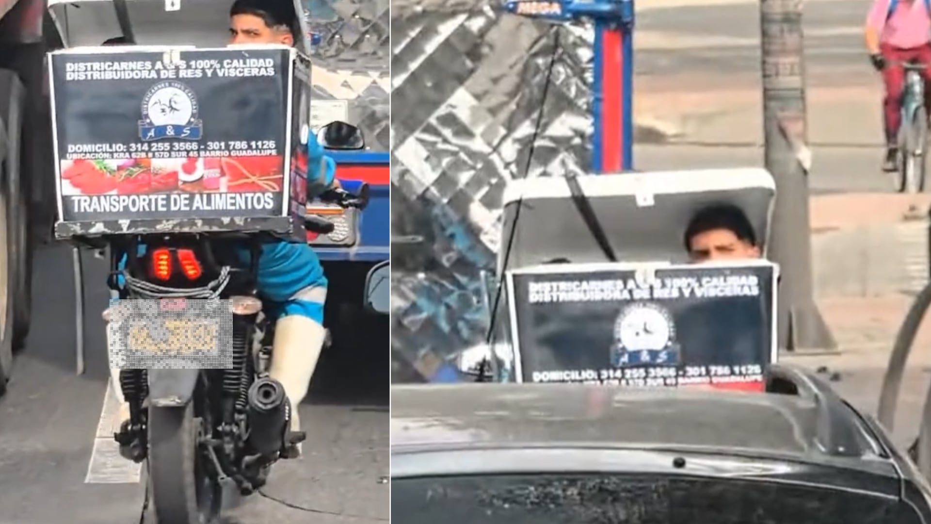 En Bogotá, hombre se metió al baúl de una moto para incumplir la restricción de la Alcaldía