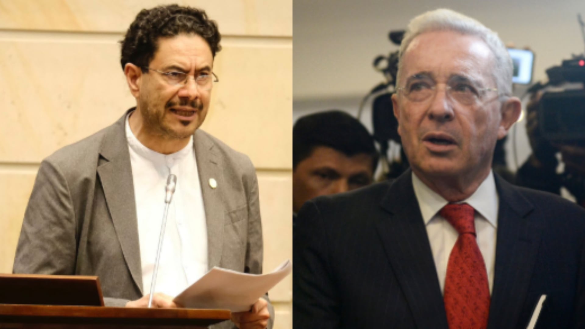 Iván Cepeda y Álvaro Uribe.