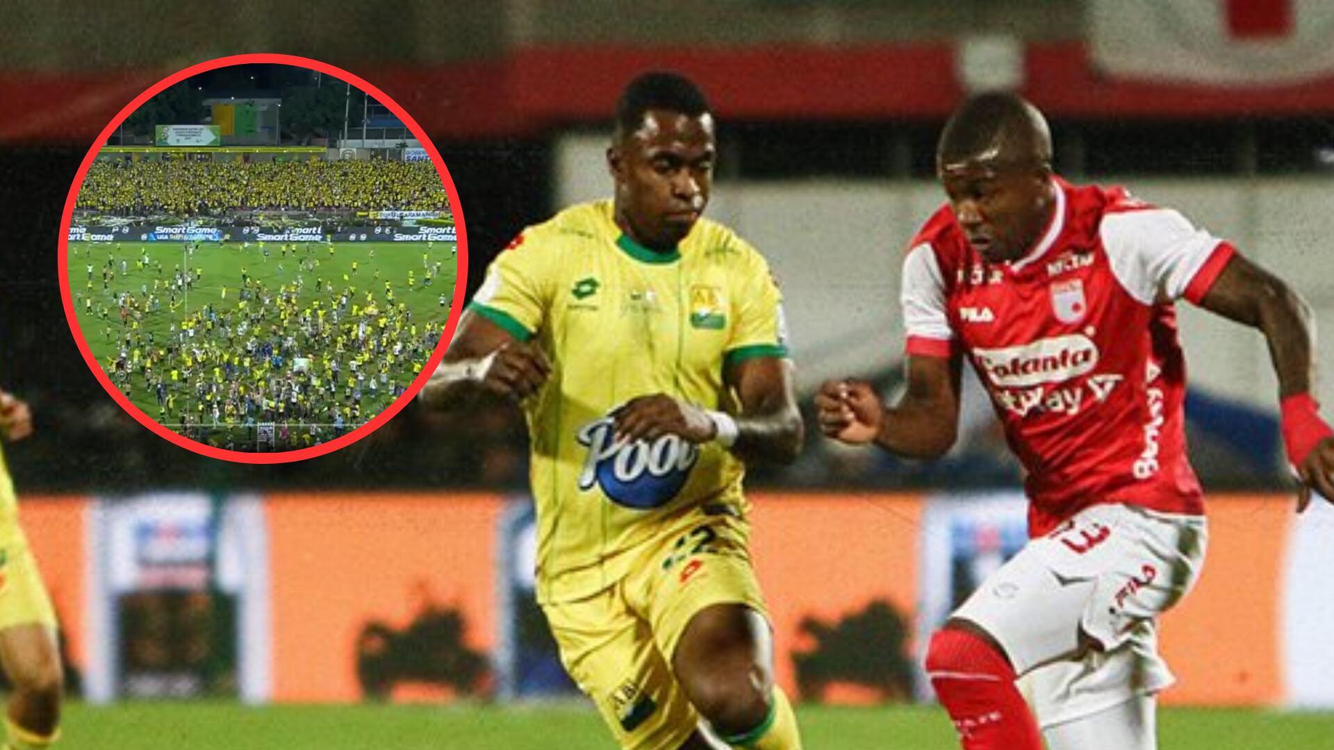 Hincha del Bucaramanga invadieron la cancha