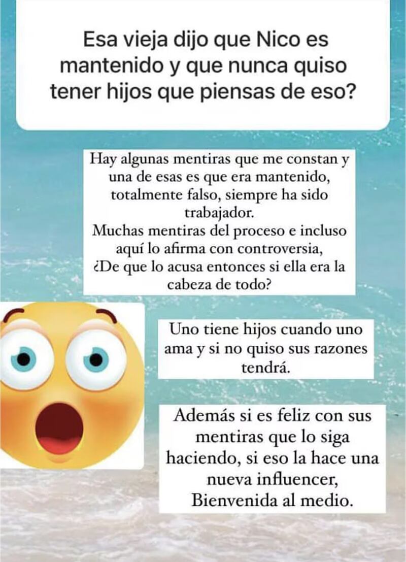 Laura Ojeda defiende a Nicolás Petro de las acusaciones de Day Vásquez sobre que era un mantenido (Redes sociales de Laura Ojeda)