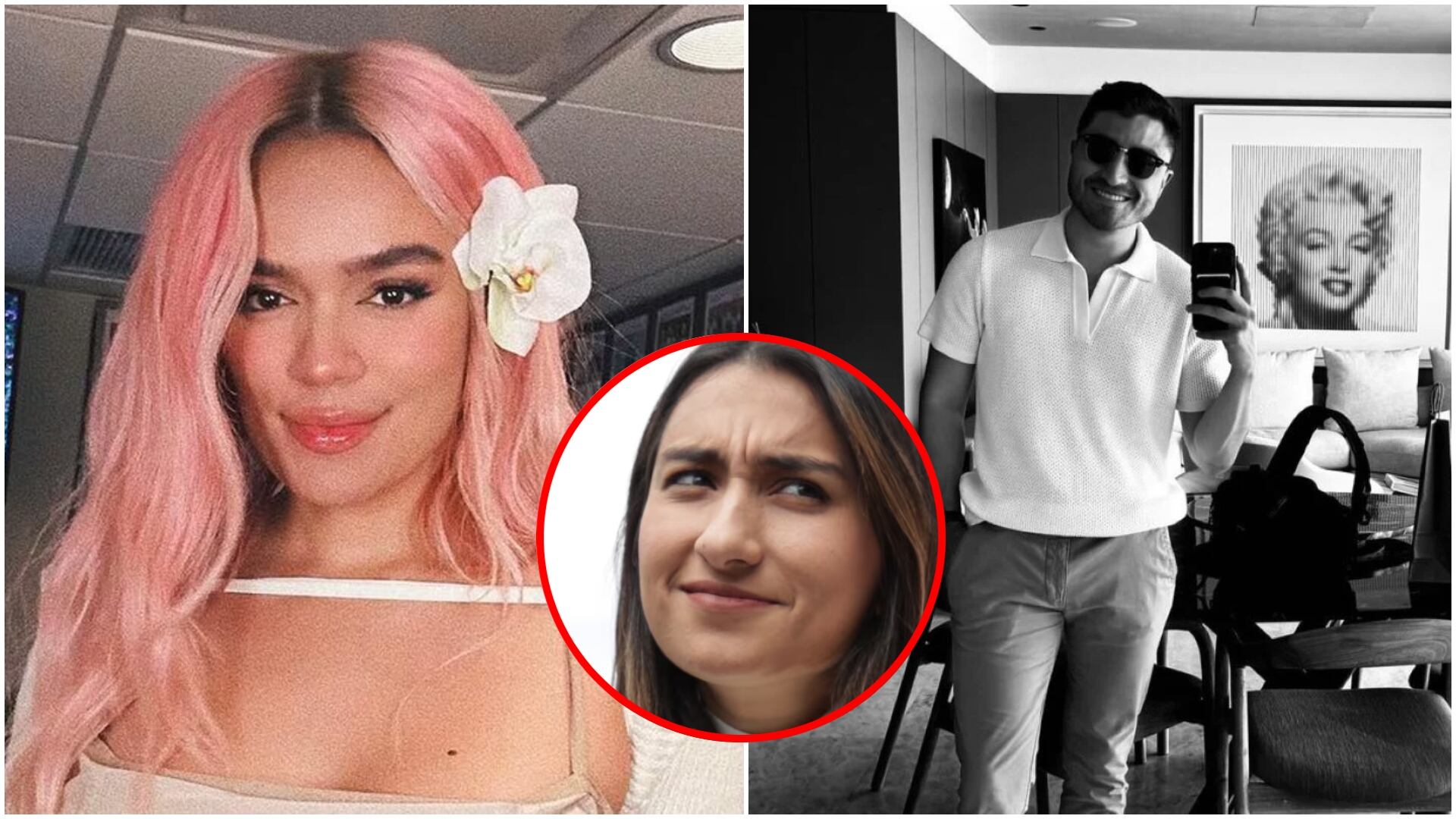 ¿Qué tiene que ver Karol G con el escándalo sobre Andrés Sarabia, hermano de Laura Sarabia? (Foto: redes sociales de Karol G y Andrés Sarabia e imagen de archivo de Laura Sarabia)