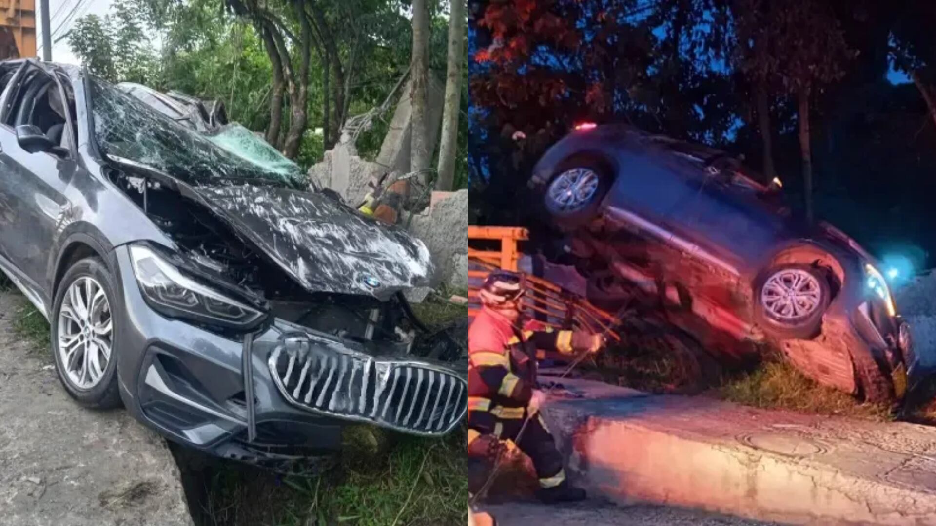 Tragedia en Boyacá: camioneta BMW se volcó en vía a Paipa y dejó tres personas fallecidas (Foto: Cuerpo Bomberos Voluntarios Paipa)