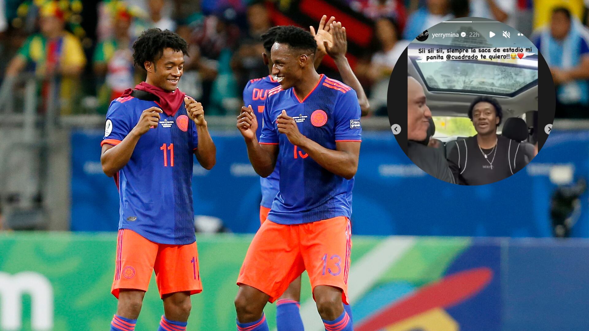 Juan Guillermo Cuadrado y Yerry Mina