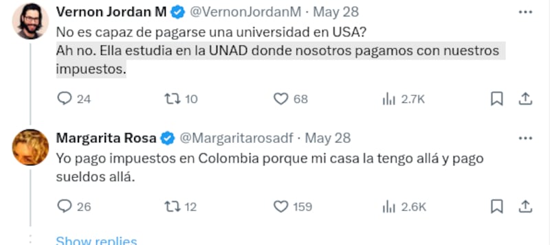 Margarita Rosa de Franscisco desde X