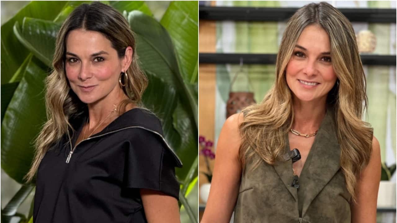 Catalina Gómez desde el set de Caracol Televisión.