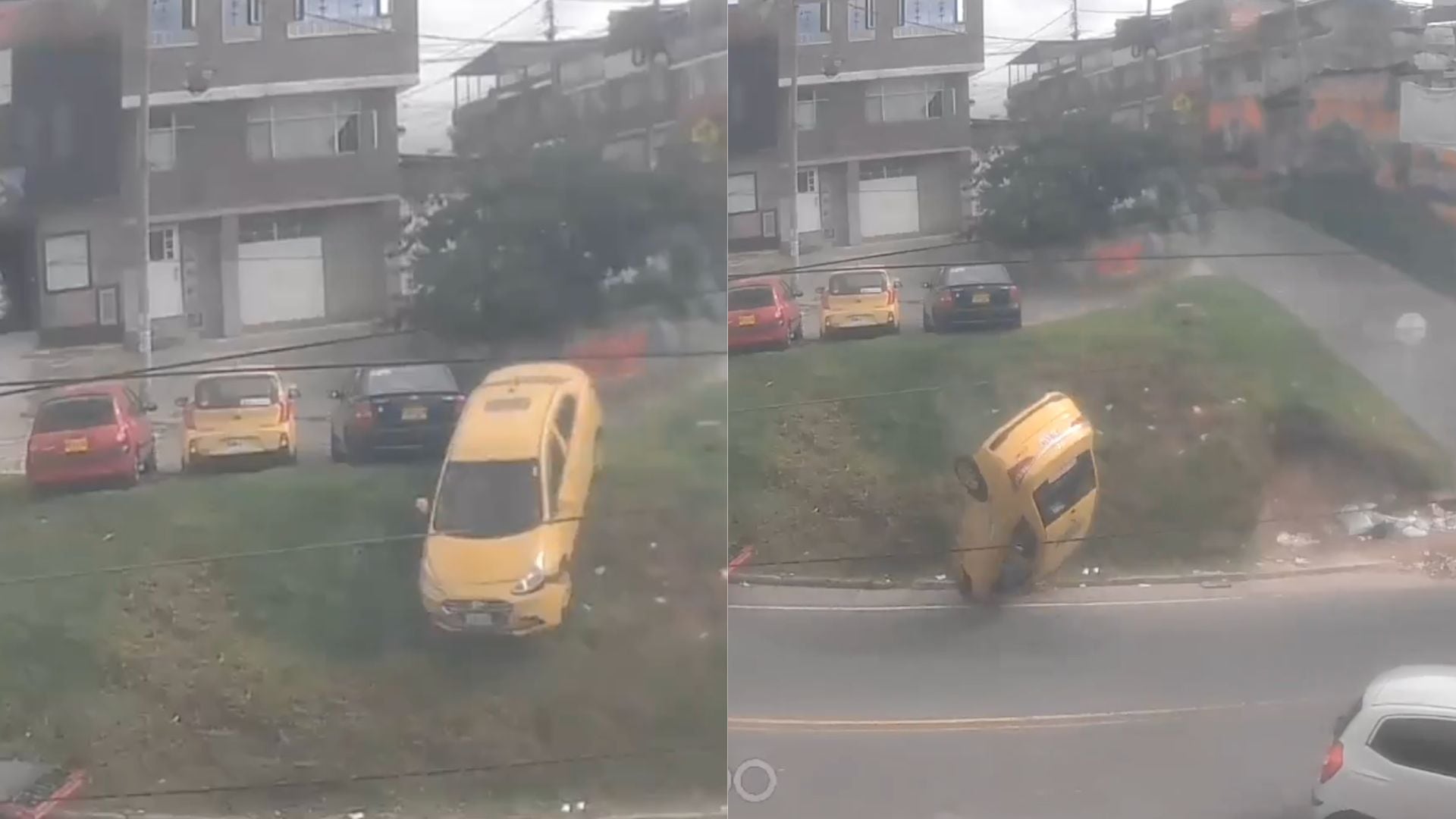 volcamiento de taxi en San Cristóbal