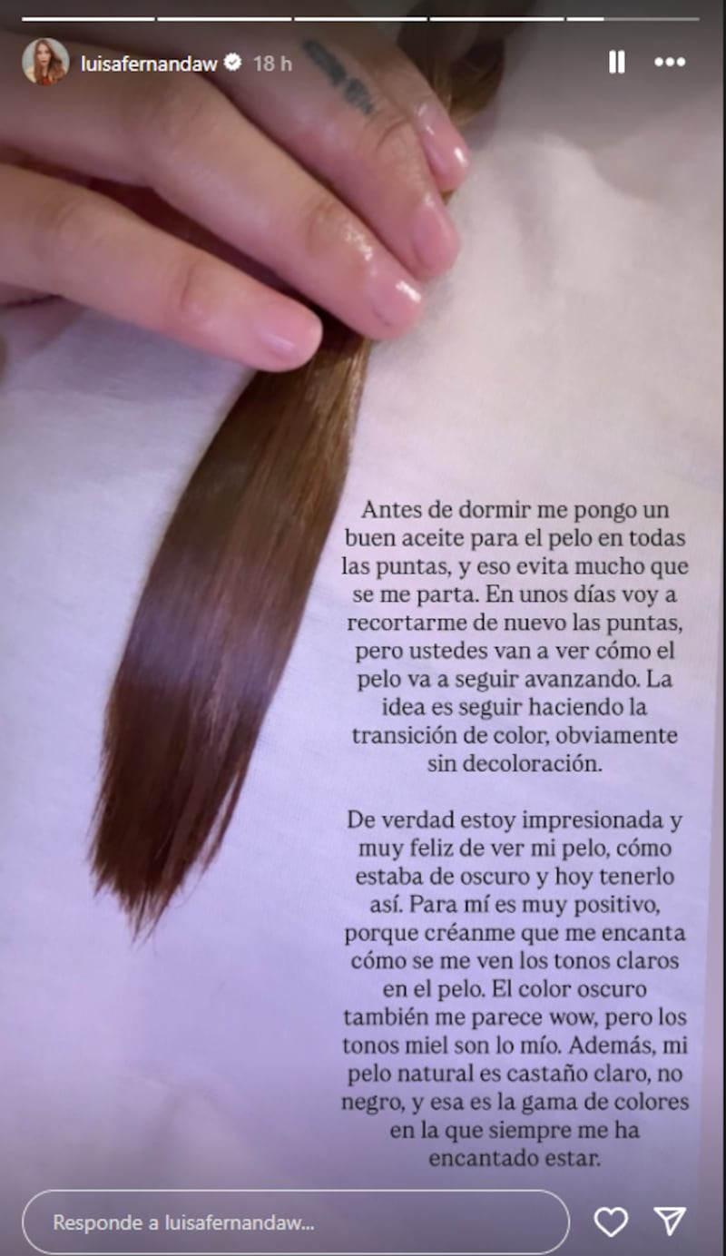 Luisa Fernanda W reveló uno de los mayores secretos que tiene con su cabello