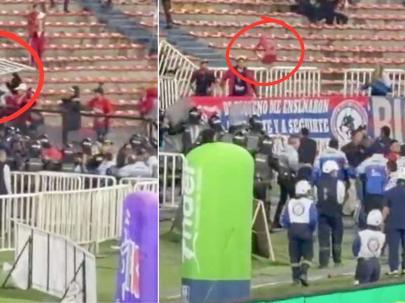 Lanzaron sillas y hasta rejas en el partido del Medellín vs Junior: Se filtraron más videos de los desmanes