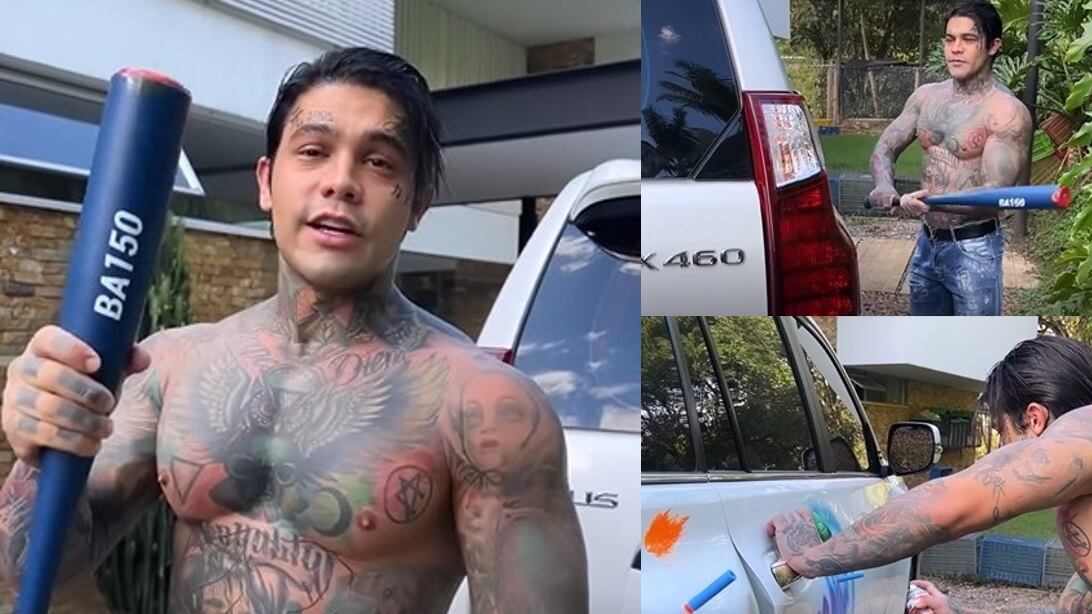 En su más reciente publicación Yeferson Cossio se vengó de su hermana Cintia Cossio tras destruirle su carro amarillo tiempo atrás