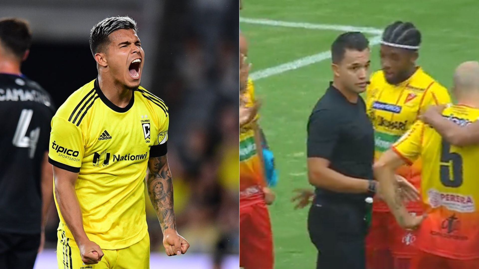 Juan Camilo Hernández le dio con todo al árbitro del Pereira-Nacional