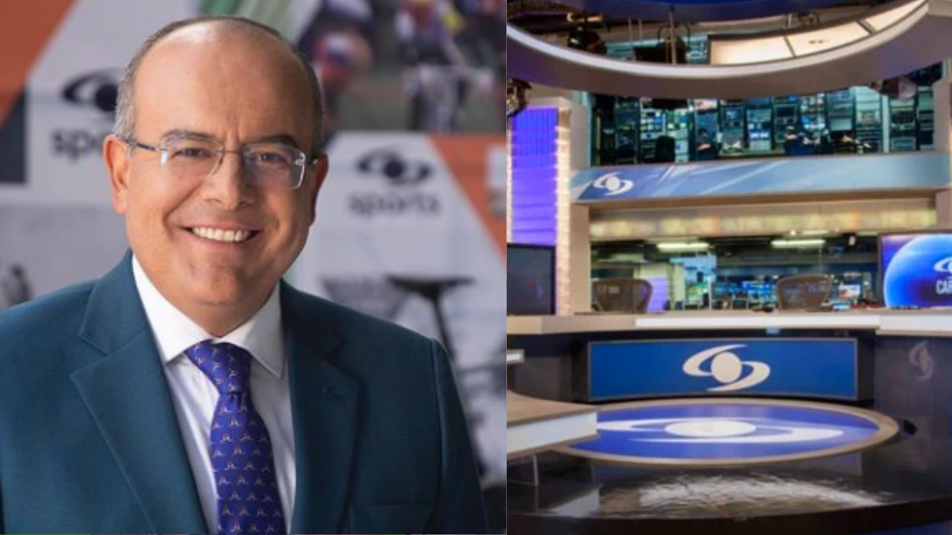 Ricardo Orrego y set de Noticias Caracol