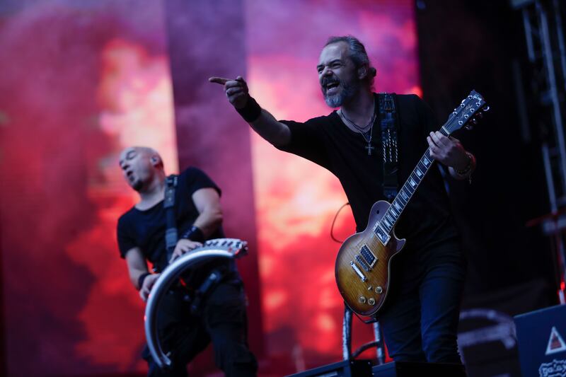 Epica, de Países Bajos, durante su presentación en Rock al Parque 2022.