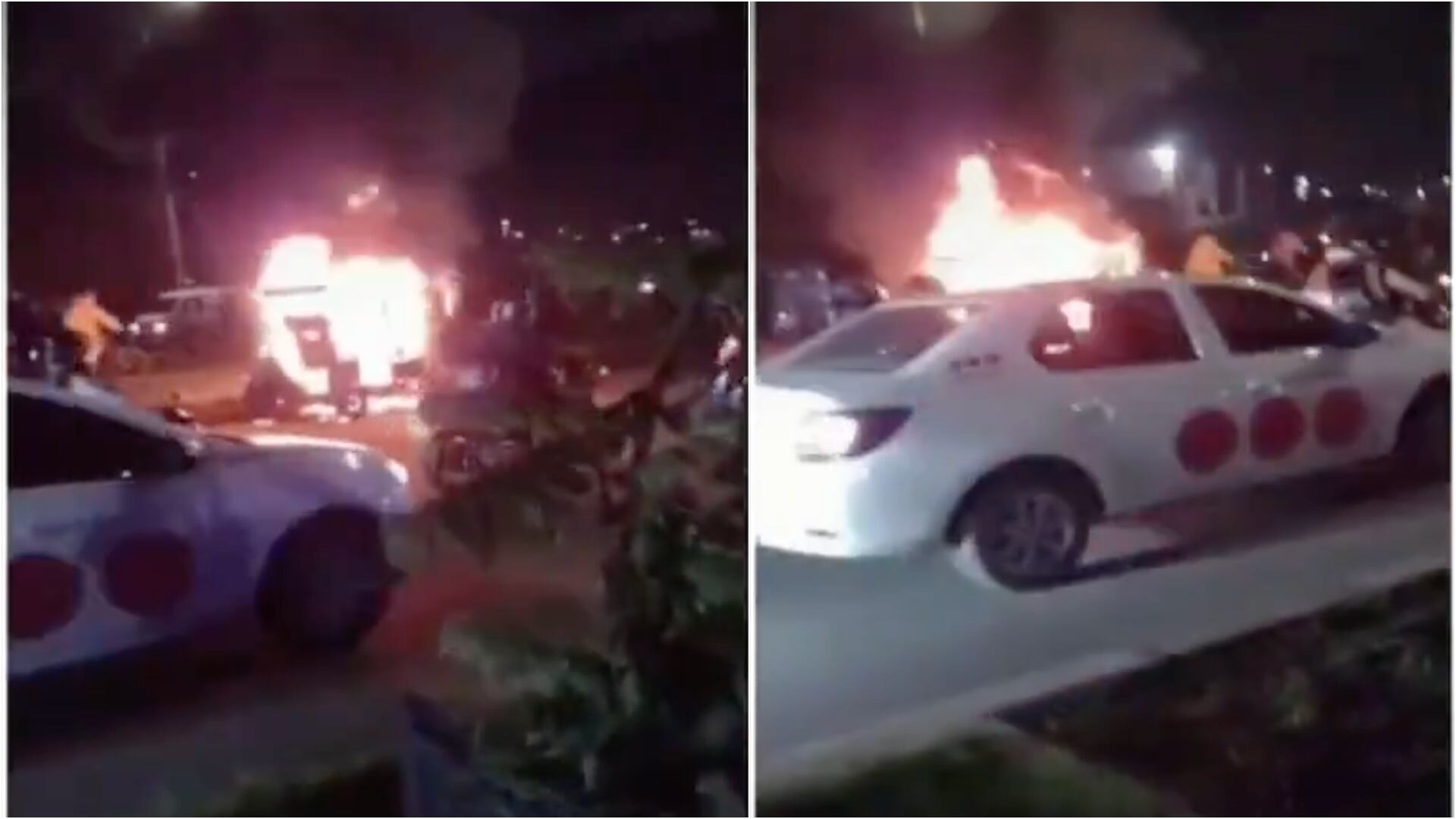 Incineraron bicitaxi que habría atropellado a un joven en condición de discapacidad, en Bogotá (Captura de pantalla de CityTV)