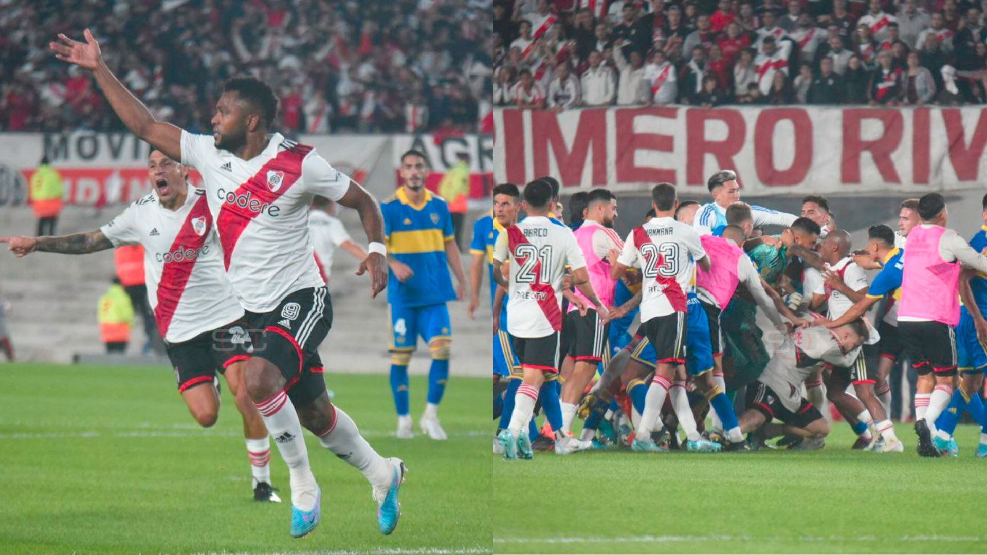 River venció a Boca en un partido con un final lleno de peleas.