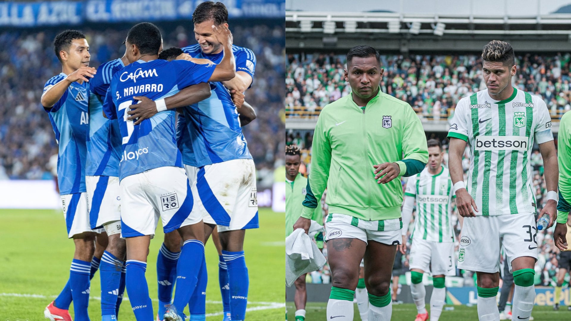 Millonarios y Atlético Nacional - Fotos: Redes sociales de los equipos