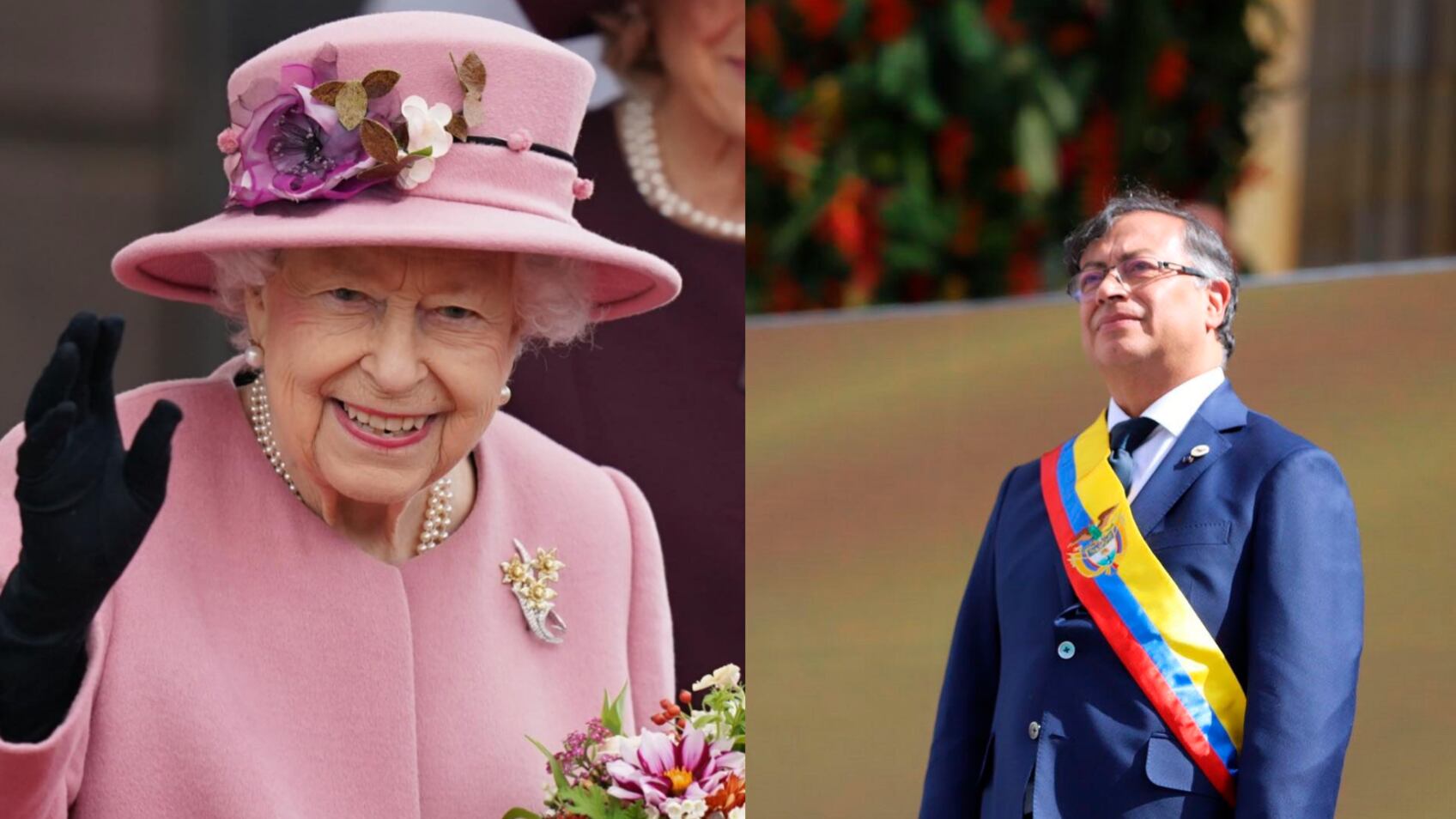 Reina Isabel y Gustavo Petro, presidente de Colombia