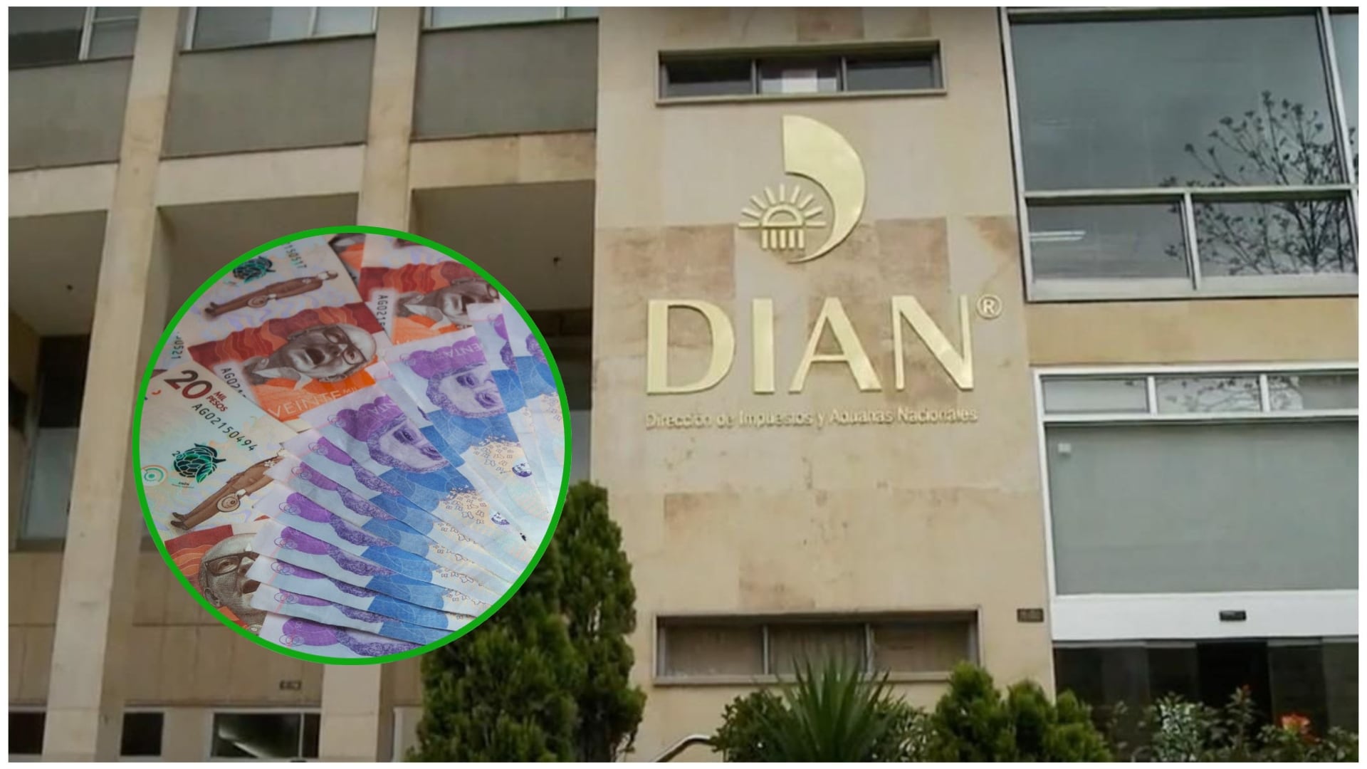 Calendario tributario de la DIAN en 2025: fechas clave y topes para declaración de Impuestos en Colombia (Foto: Fachada Dian y billetes colombianos)