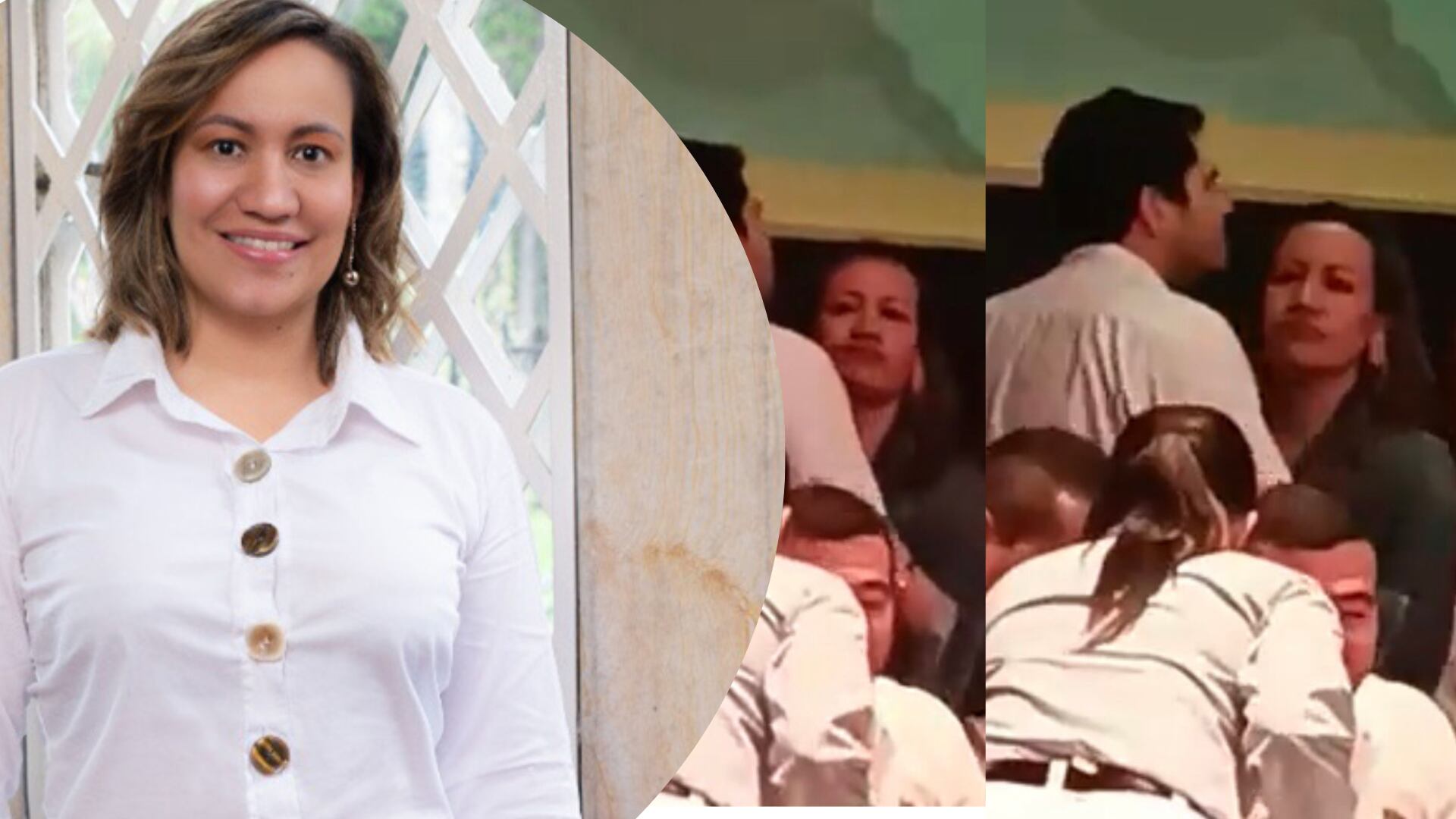 Carolina Corcho bailando durante foro de reforma a la salud.