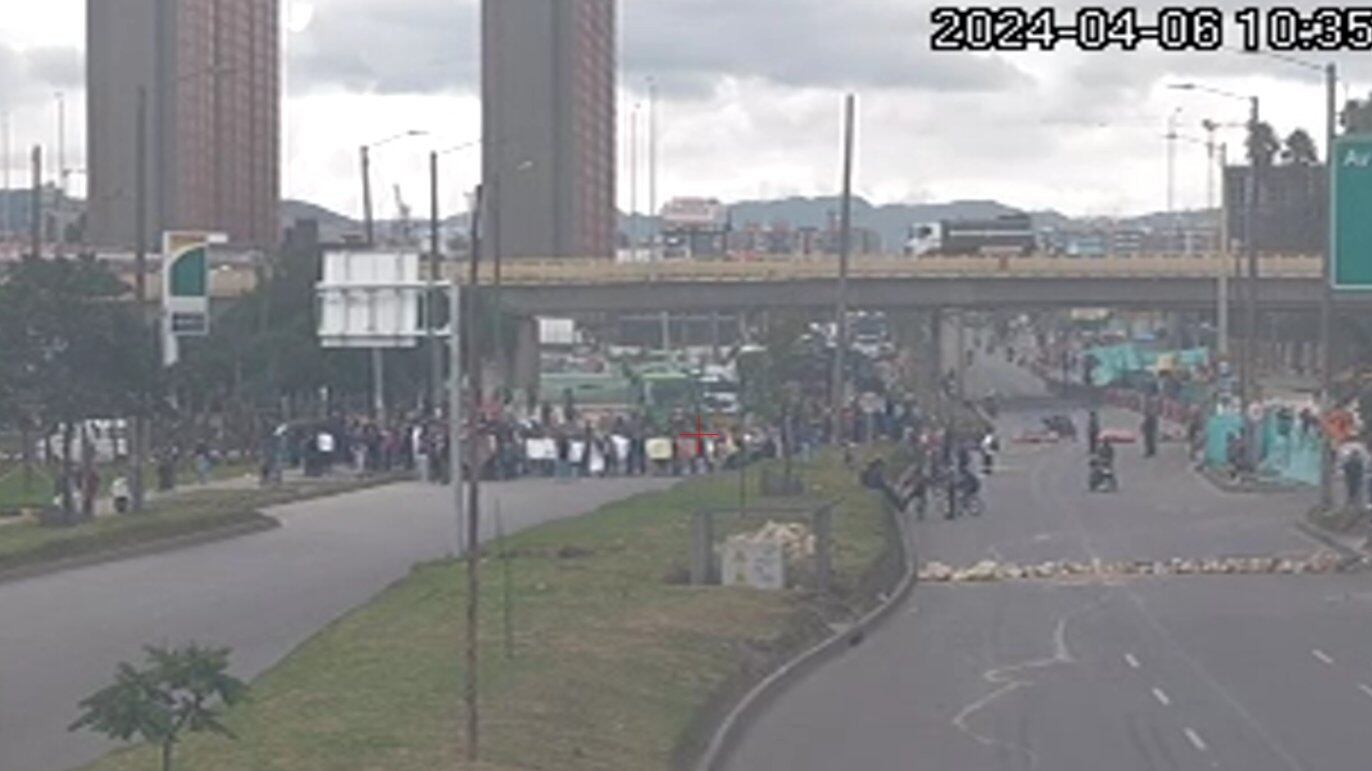 Bloqueo en la avenida Cali de Bogotá.