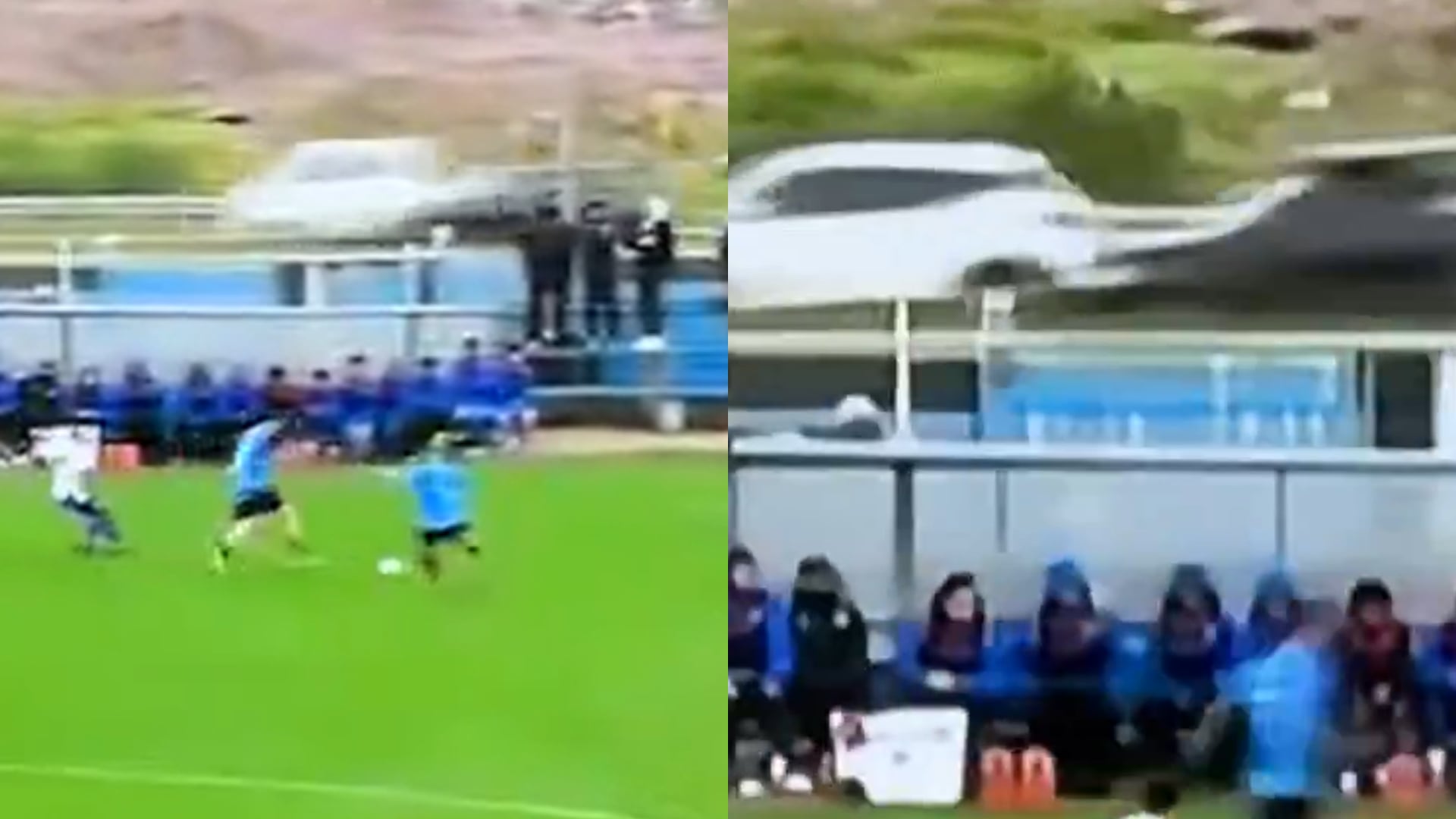 Partido de fútbol generó accidente de tránsito por culpa de un balonazo
