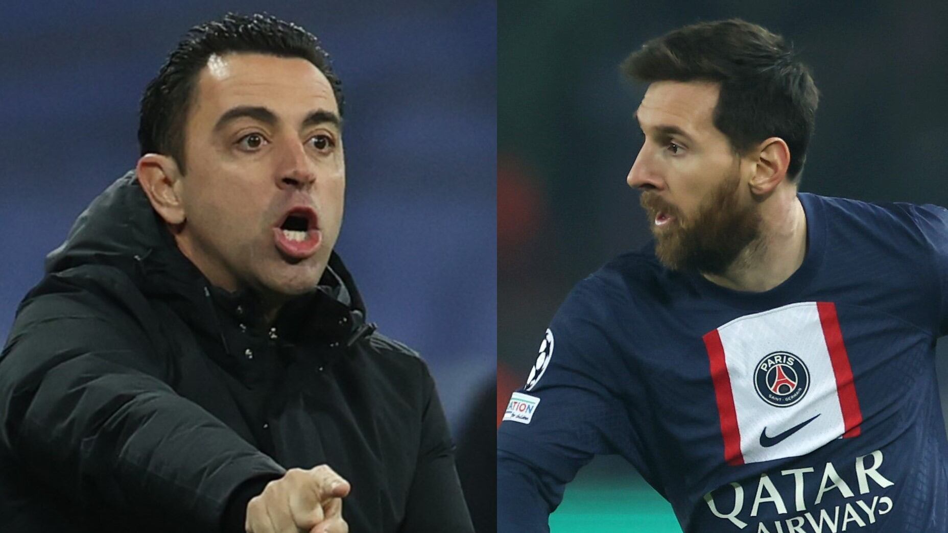 Xavi Hernández y Lionel Messi