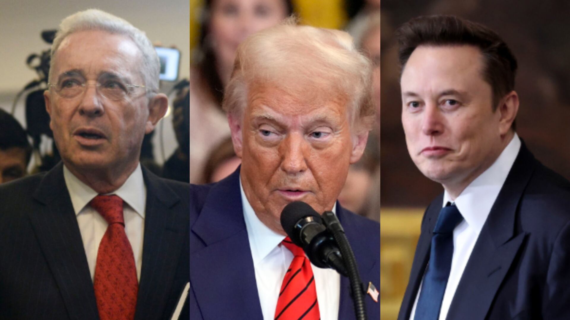 Álvaro Uribe, Donald Trump y Elon Musk.