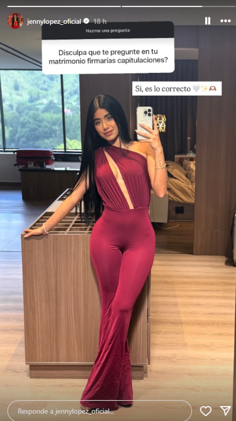 Jenny López reveló el acuerdo al que llegó con Jhonny Rivera para las capitulaciones previas a su matrimonio