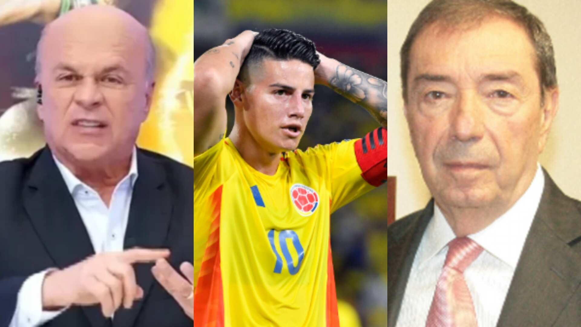 Carlos Antonio Vélez, James Rodríguez y Fuad Char.