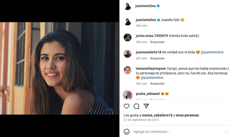 Juanita Molina compartió fotos de su adolescencia