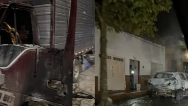 Foto de los daños en estación de Policía en Tesalía, Huila.