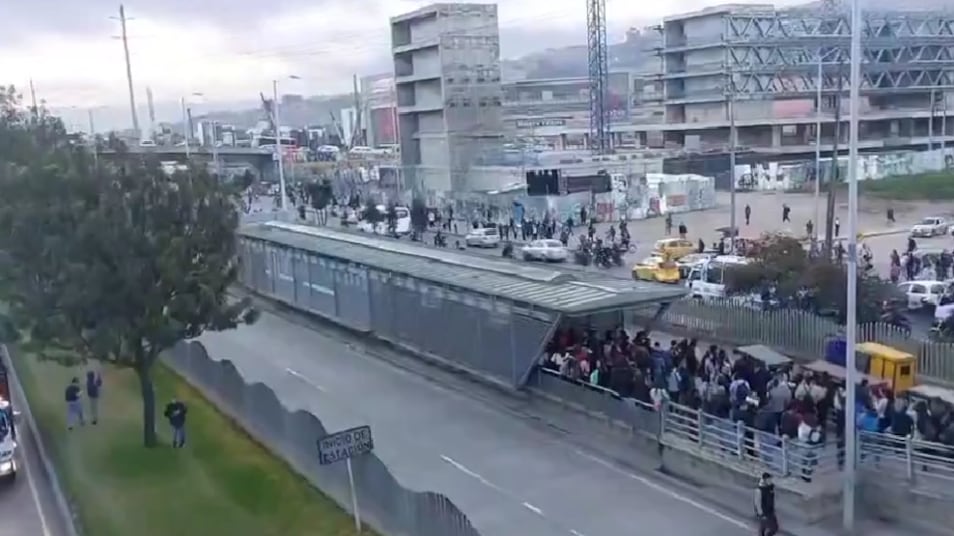 Bloqueo en el Portal sur del TransMilenio